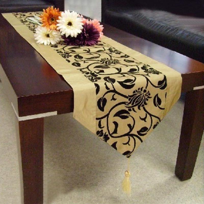 Decorative Table Runners Modern Kitchen Table Cloth Home Decoration Flocking Tablecloth Home Banquet Party Supplies Home Textile Dust Cover