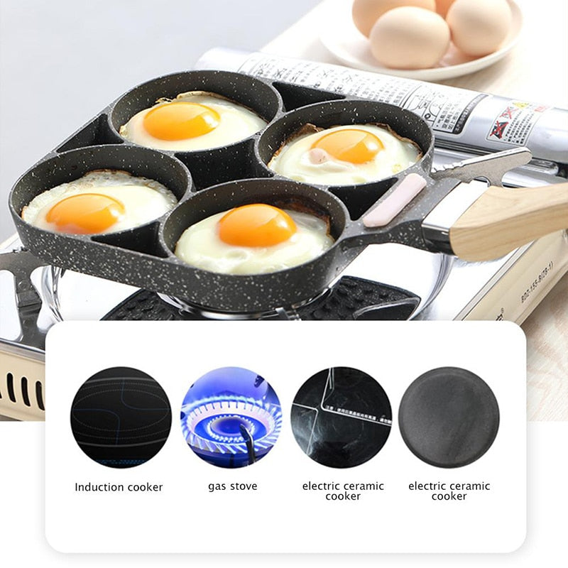 Four-Hole Non-Stick Frying Pan Cookware